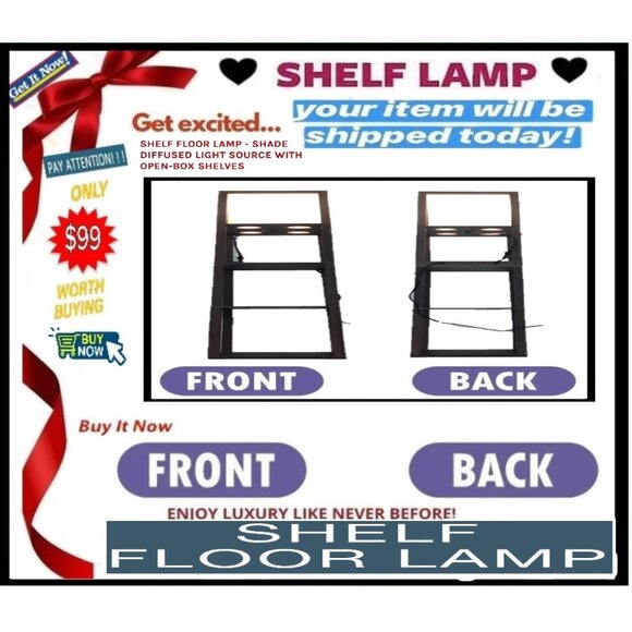 📢SHELF ➕🆒 FLOOR LAMP w/ USB Charging Ports & Outlet Tall TOWER 💸BUY NOW‼️🟢
